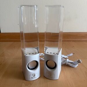 Water Dance LED Lights Dancing Fountain Party 9” Mini Speakers, USB Powered